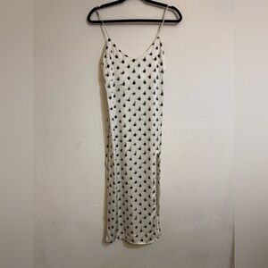 Mango Cream Dress with Black Accents